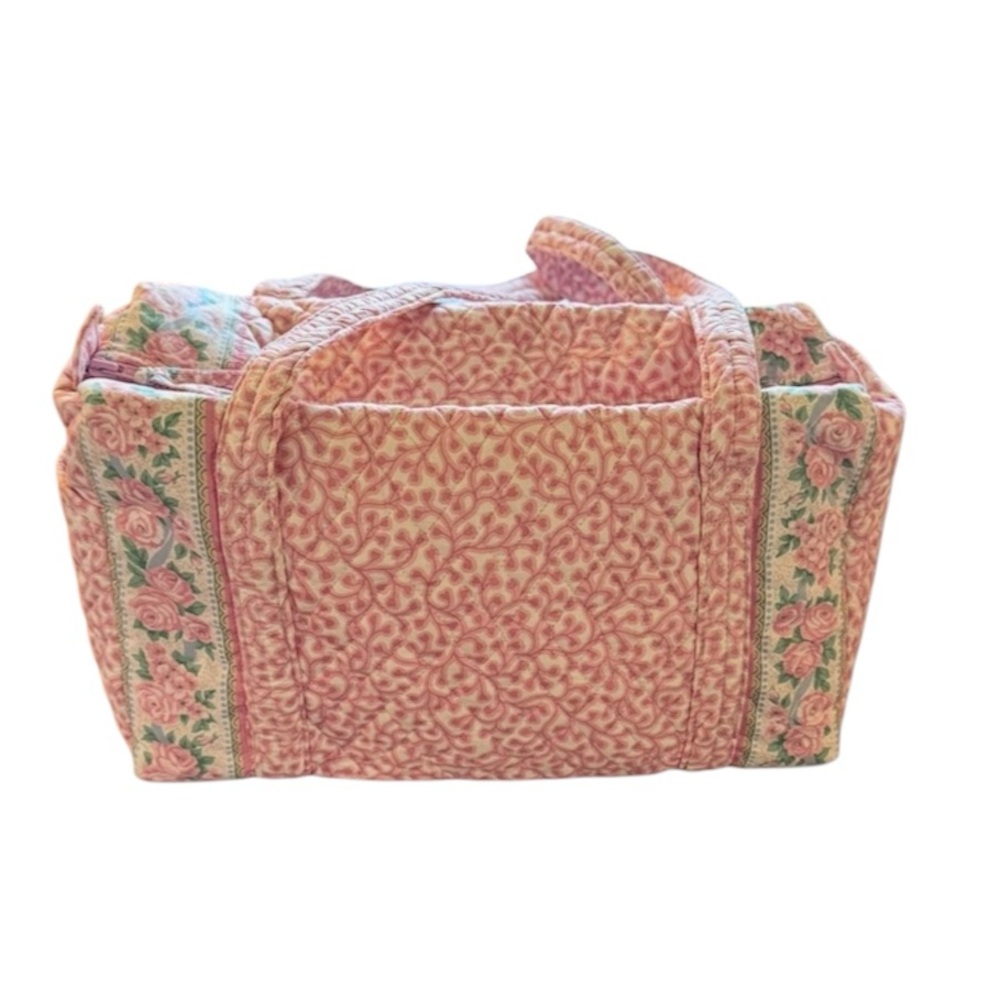 Vera Bradley Vintage 80s Pink Delft Pattern Large Folding Garment & Duffel Bags - Picture 8 of 12